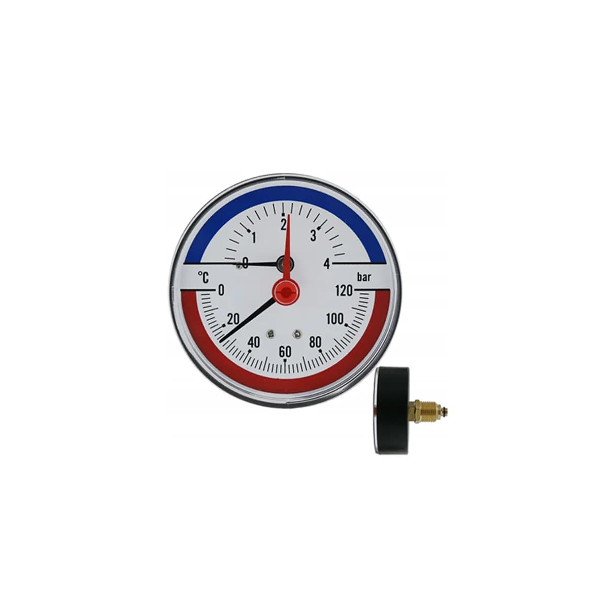 Manometr termo- 1/2" 0- 4bar zadní tmap