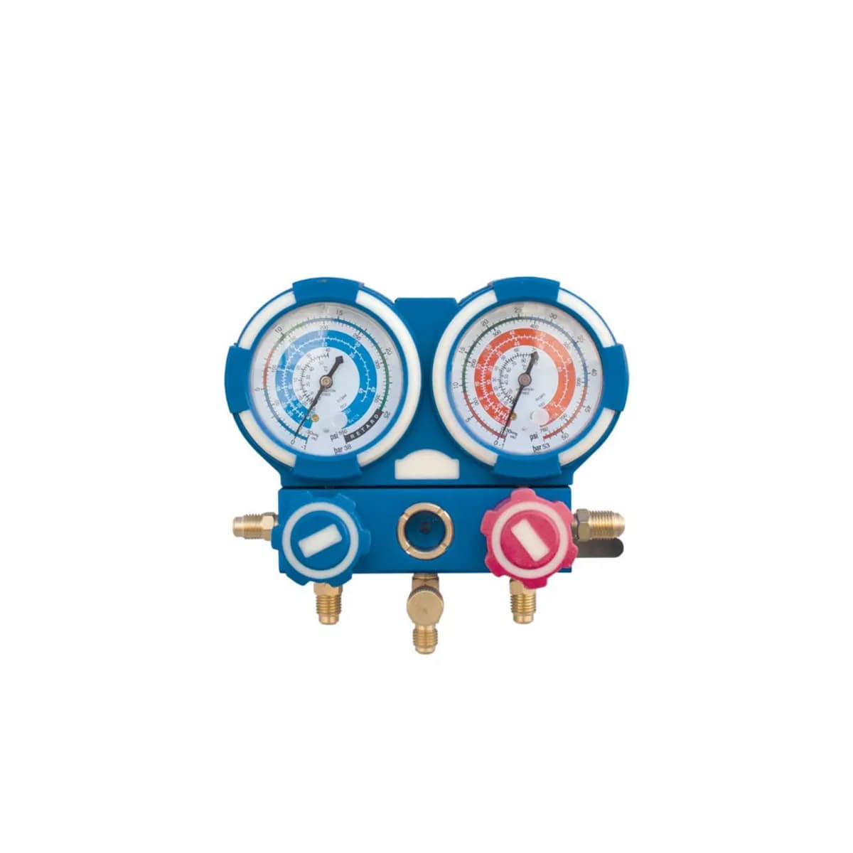 Manometr 2cestný s pogumovaným povrchem pro chladiva R32 - R410a - r134 - tr422abcd (R22)