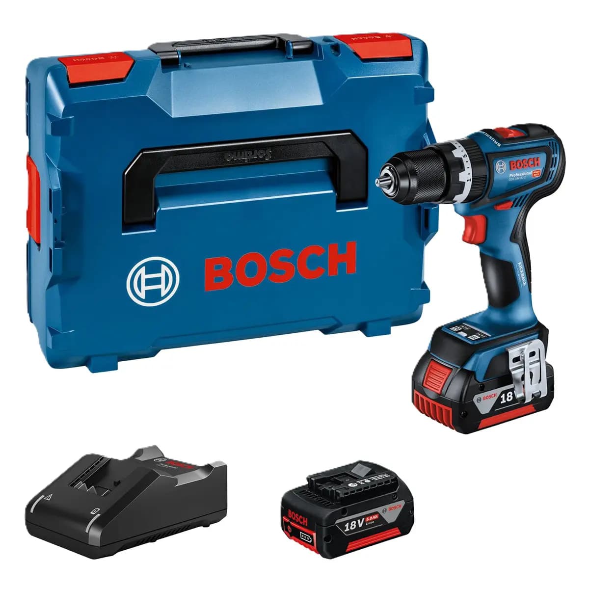 Akumulátorový šroubovák GSB 18V-90C + 2 x 5,0 Ah L-Boxx UNI BOSCH 0.601.9K6.106