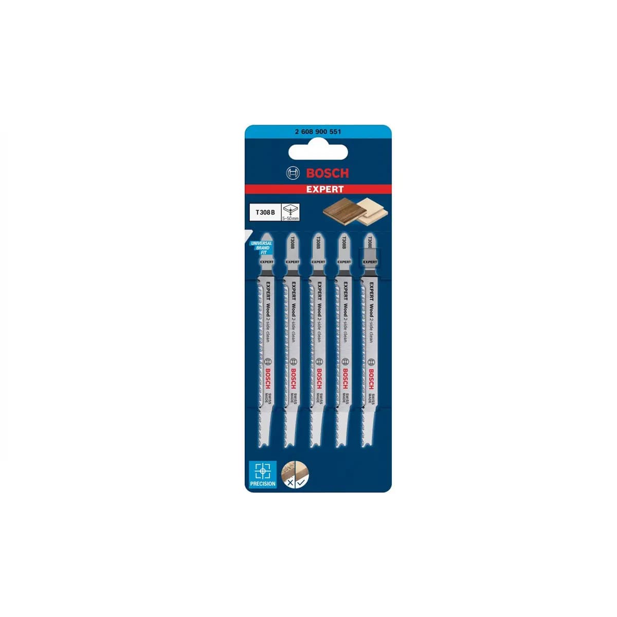 Pilové listy extra-clean pro dřevo T308B 5 ks, BOSCH 2.608.900.551
