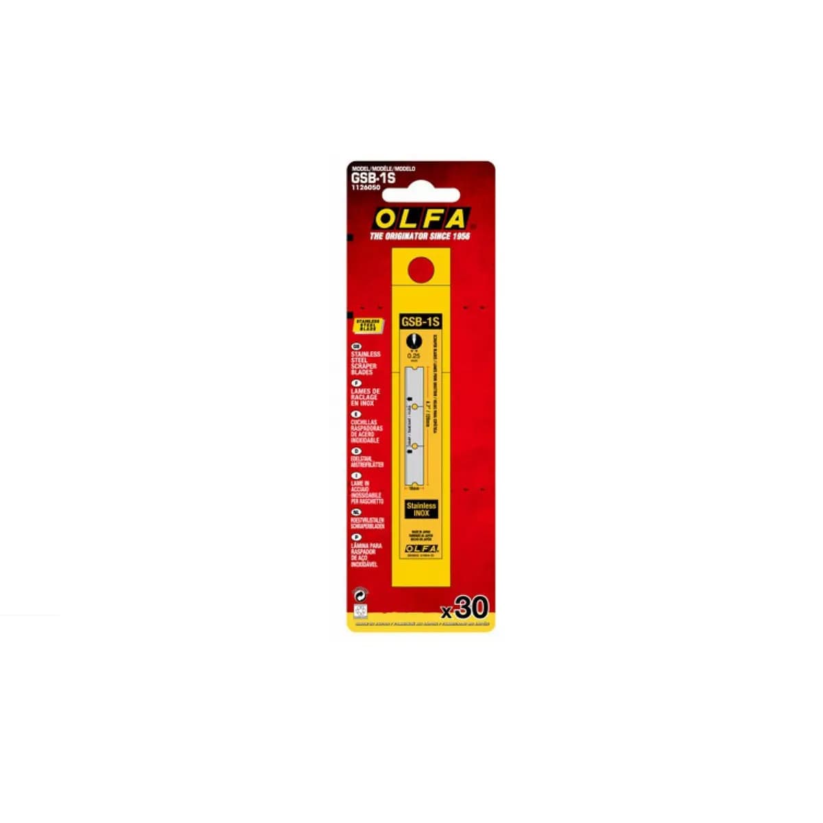 Náhradní čepele GE OLFA 18mm, GSB-1S, 30 ks/zásobník