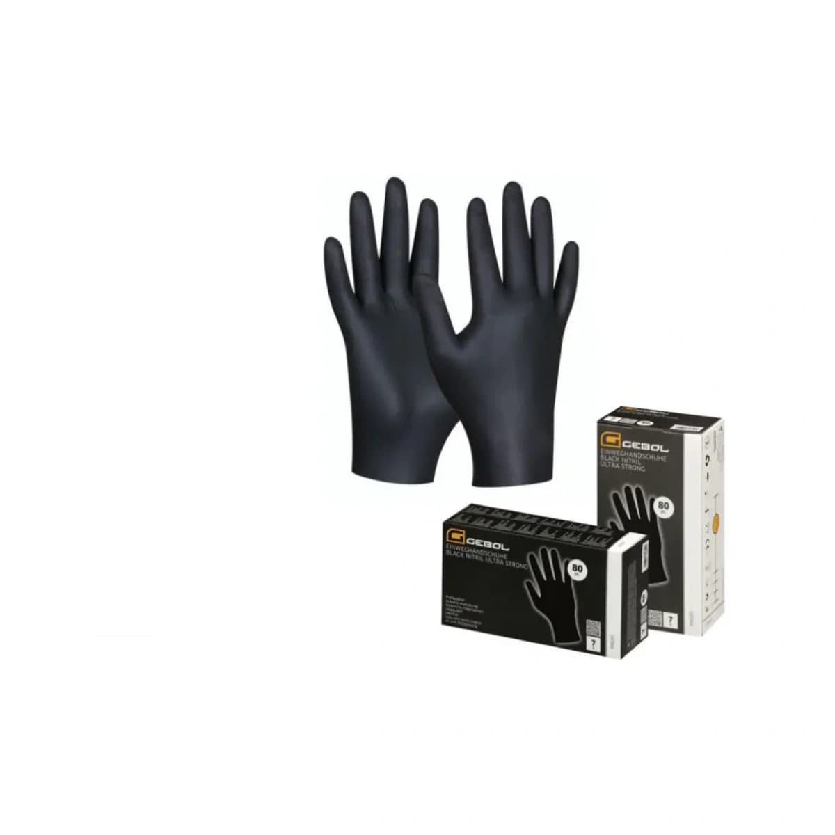 Jednorázové nitrilové rukavice Gebol Black, XL/10, 80 ks