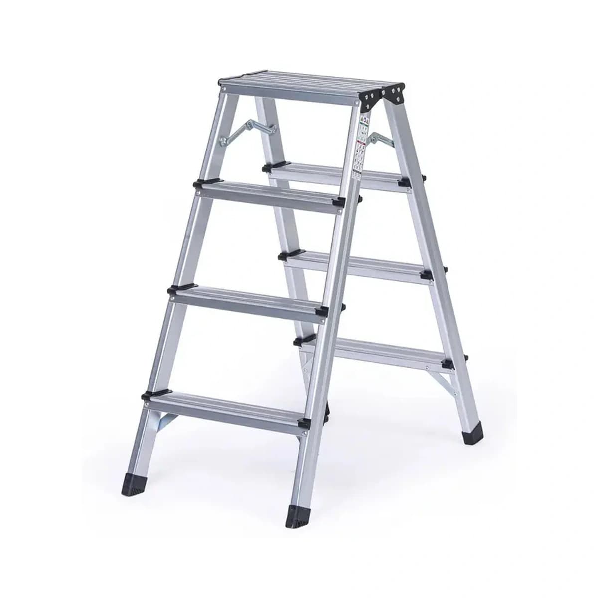 Oboustranný hliníkový žebřík, 2 × 4 stupně